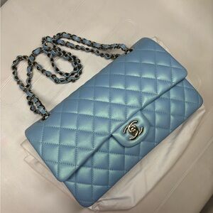 Chanel Light Blue Quilted Shoulder Bag